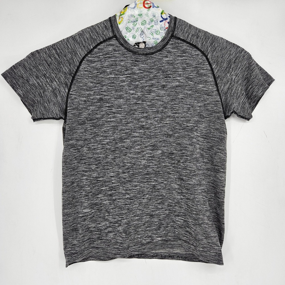 Lululemon‎ Shirt Mens Large Performance Tee Activewear Gym Gray Vent Tech